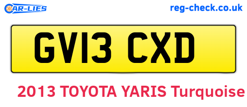 GV13CXD are the vehicle registration plates.