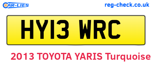 HY13WRC are the vehicle registration plates.