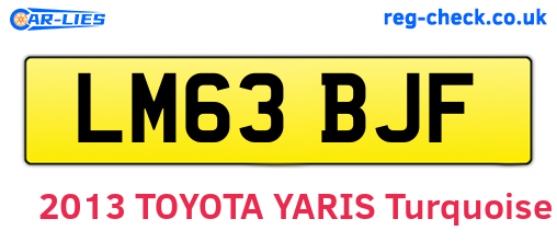 LM63BJF are the vehicle registration plates.