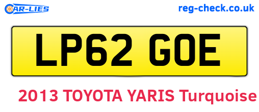 LP62GOE are the vehicle registration plates.