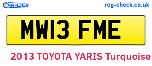 MW13FME are the vehicle registration plates.