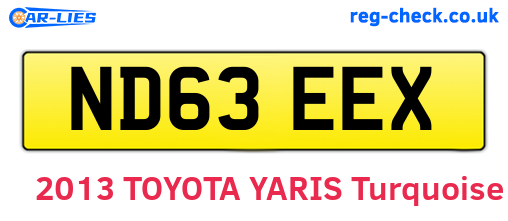 ND63EEX are the vehicle registration plates.