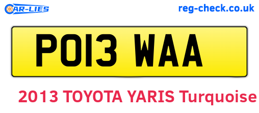 PO13WAA are the vehicle registration plates.