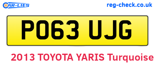 PO63UJG are the vehicle registration plates.