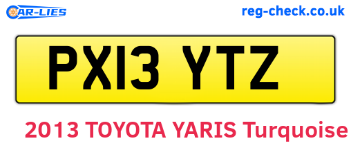 PX13YTZ are the vehicle registration plates.