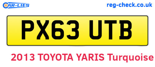 PX63UTB are the vehicle registration plates.