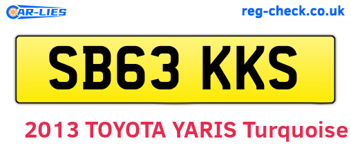 SB63KKS are the vehicle registration plates.