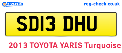 SD13DHU are the vehicle registration plates.