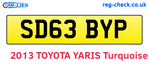SD63BYP are the vehicle registration plates.