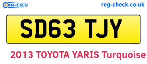 SD63TJY are the vehicle registration plates.