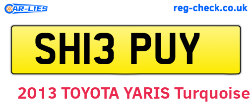 SH13PUY are the vehicle registration plates.