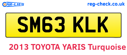 SM63KLK are the vehicle registration plates.