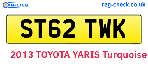 ST62TWK are the vehicle registration plates.
