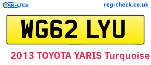WG62LYU are the vehicle registration plates.