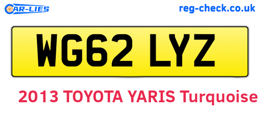 WG62LYZ are the vehicle registration plates.