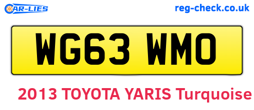 WG63WMO are the vehicle registration plates.