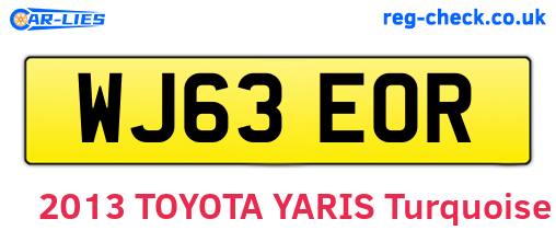 WJ63EOR are the vehicle registration plates.