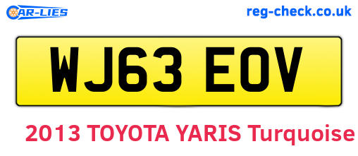 WJ63EOV are the vehicle registration plates.