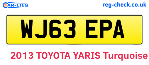 WJ63EPA are the vehicle registration plates.