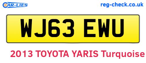 WJ63EWU are the vehicle registration plates.