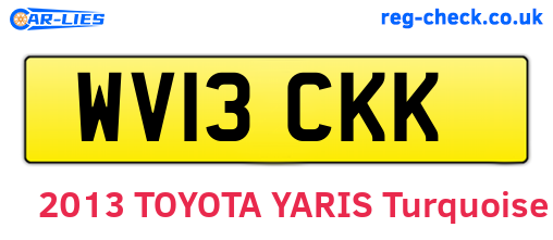 WV13CKK are the vehicle registration plates.