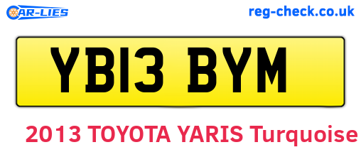 YB13BYM are the vehicle registration plates.