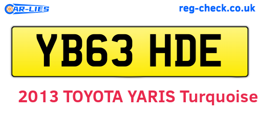 YB63HDE are the vehicle registration plates.