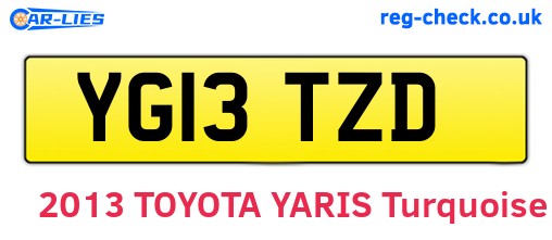 YG13TZD are the vehicle registration plates.