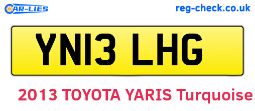 YN13LHG are the vehicle registration plates.