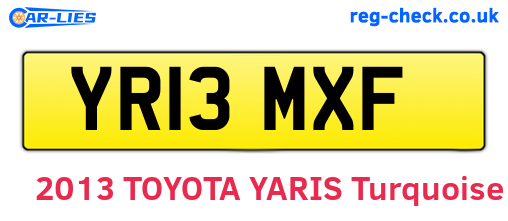 YR13MXF are the vehicle registration plates.