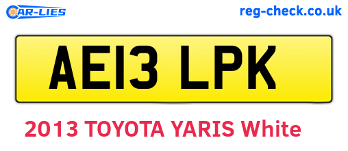 AE13LPK are the vehicle registration plates.