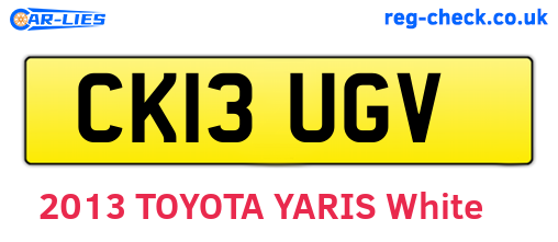 CK13UGV are the vehicle registration plates.