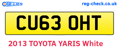 CU63OHT are the vehicle registration plates.