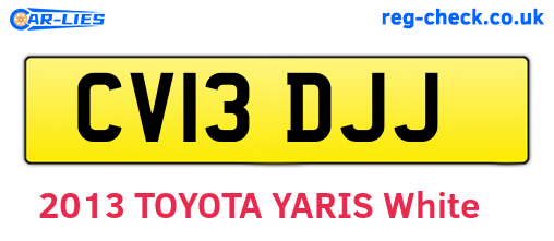 CV13DJJ are the vehicle registration plates.