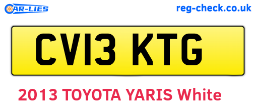 CV13KTG are the vehicle registration plates.