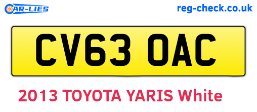 CV63OAC are the vehicle registration plates.