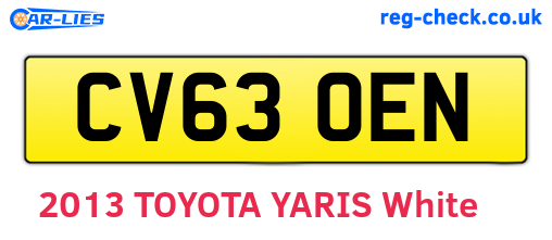 CV63OEN are the vehicle registration plates.