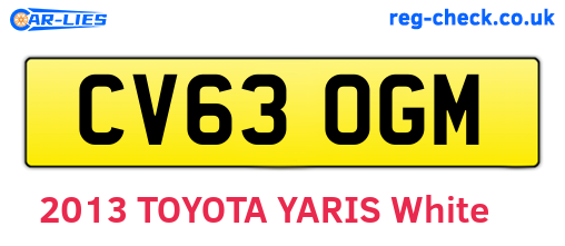 CV63OGM are the vehicle registration plates.