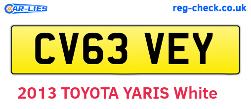 CV63VEY are the vehicle registration plates.