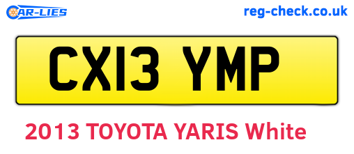 CX13YMP are the vehicle registration plates.