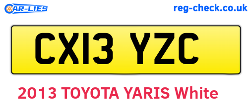 CX13YZC are the vehicle registration plates.