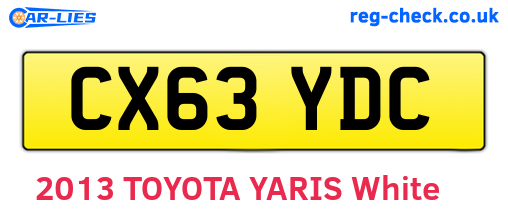 CX63YDC are the vehicle registration plates.