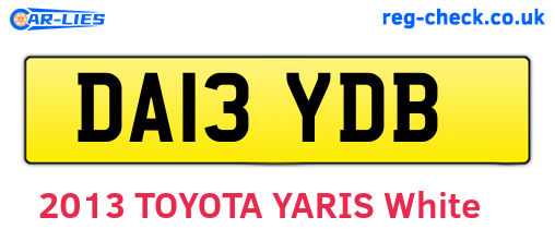 DA13YDB are the vehicle registration plates.