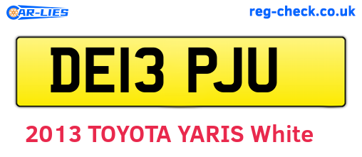 DE13PJU are the vehicle registration plates.