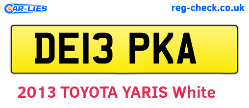 DE13PKA are the vehicle registration plates.