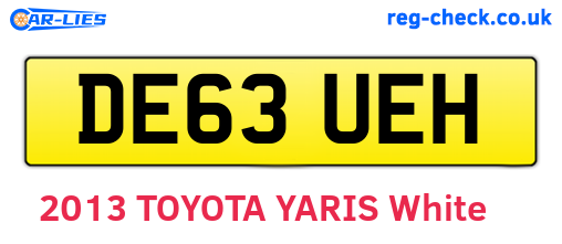 DE63UEH are the vehicle registration plates.