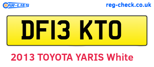 DF13KTO are the vehicle registration plates.