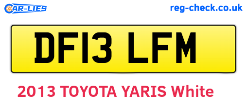 DF13LFM are the vehicle registration plates.