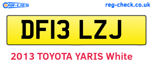 DF13LZJ are the vehicle registration plates.