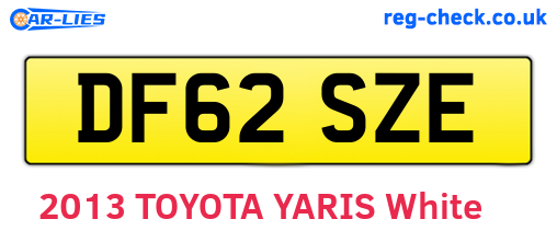 DF62SZE are the vehicle registration plates.